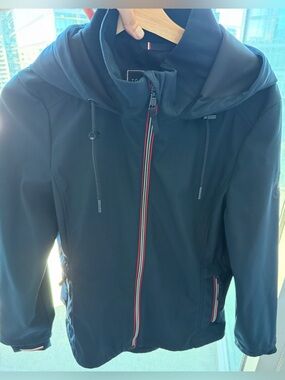 Tommy Hilfiger rain jacket Navy Blue  with Red and White Logo Trim